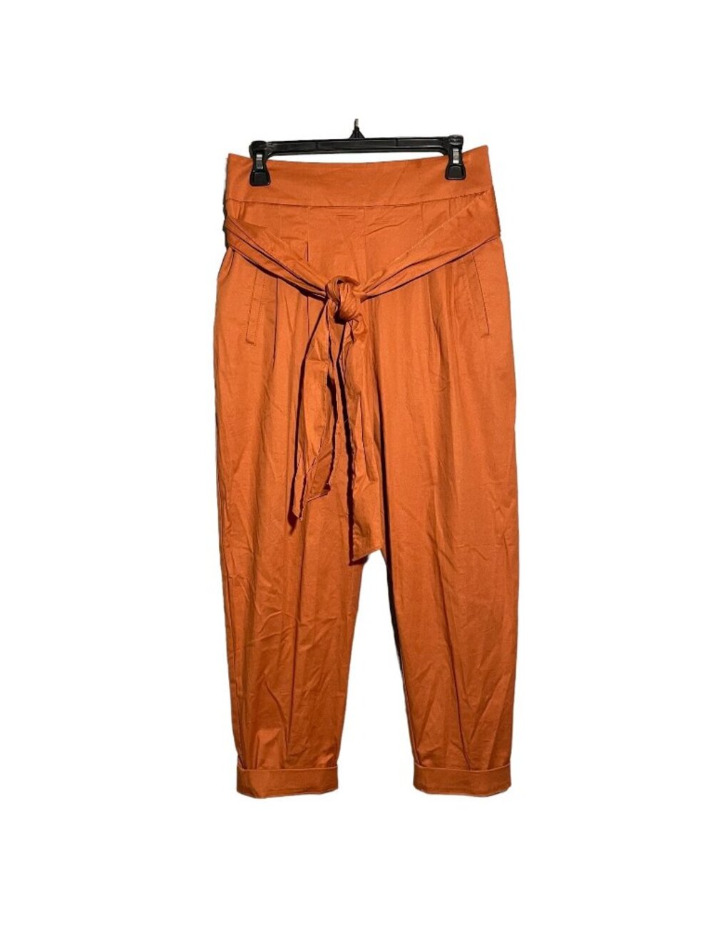 Anthropologie Cartonnier Mom Pants Women Size 6 Orange Burnt Buckle Belt Comfy